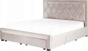Beliani Łóżko z szufladami welurowe 180 x 200 cm beżowe LIEVIN 7