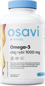 Osavi Osavi - Omega-3 Olej Rybi, 1000mg, Naturalny Smak, 180 kapsułek miękkich 1