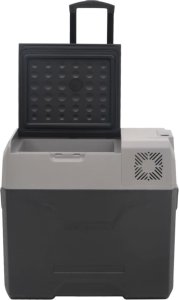 Lodówka turystyczna vidaXL vidaXL Lodówka na kółkach, z zasilaczem, czarno-szara, 50 L, PP 6
