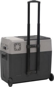 Lodówka turystyczna vidaXL vidaXL Lodówka na kółkach, z zasilaczem, czarno-szara, 50 L, PP 7