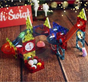 Woopie Klocki Magnetyczne Tor Kulkowy Świetlny 75 el. 2