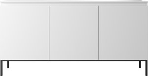 Selsey Komoda trzydrzwiowa Bemmi 150 cm biała z czarnymi nogami 5