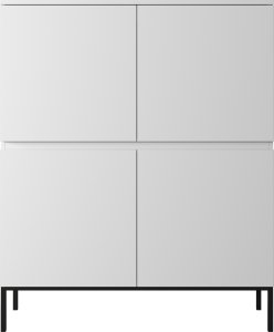 Selsey Komoda wysoka Bemmi 100 cm biała z czarnymi nogami 5