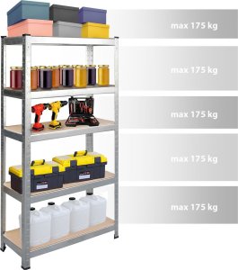 Humberg Regał metalowy magazynowy 180 x 90 x 40 cm Humberg HR-812 + pokrowiec 13