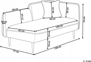 Beliani Szezlong boucle prawostronny beżowy CHEVANNES 12