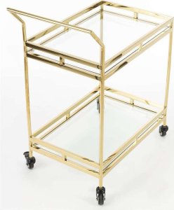 Art-Pol Stolik Glamour Barek metalowy na kółkach 82x70x40 9