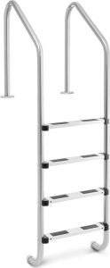 Uniprodo Drabinka do basenu ze stali nierdzewnej 4 stopnie 1820 mm Drabinka do basenu ze stali nierdzewnej 4 stopnie 1820 mm 2