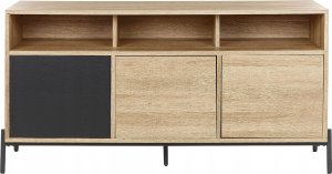 Beliani Szafka trzydrzwiowa jasne drewno z szarym MOINES 5