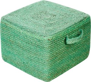 Beliani Puf z juty 45 x 45 x 30 cm zielony DHADAR 4