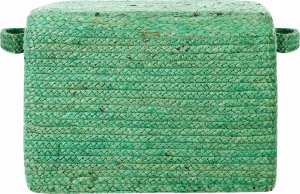 Beliani Puf z juty 45 x 45 x 30 cm zielony DHADAR 5