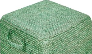 Beliani Puf z juty 45 x 45 x 30 cm zielony DHADAR 9