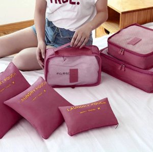 Suszarka na pranie Strado Podróżny zestaw do przechowywania ubrań siatki na pranie 6szt. (Czerwony) 6