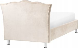 Beliani Łóżko welurowe z pojemnikiem 90 x 200 cm beżowe METZ 8