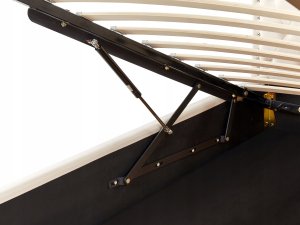 Beliani Łóżko welurowe z pojemnikiem 90 x 200 cm beżowe METZ 10