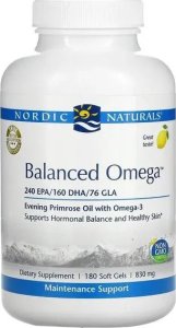 Nordic naturals Nordic Naturals - Balanced Omega, Lemon,  180 kapsułek miękkich 1