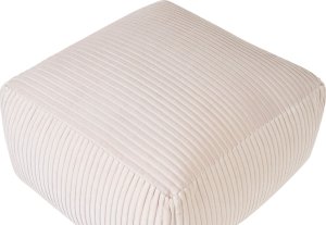 Beliani Puf sztruksowy 50 x 50 x 30 cm beżowy MUKKI 4