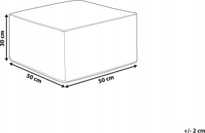 Beliani Puf sztruksowy 50 x 50 x 30 cm jasnoczerwony MUKKI 3