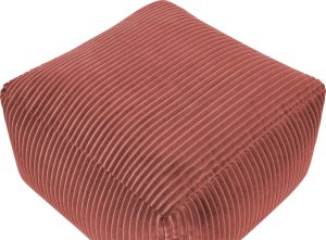 Beliani Puf sztruksowy 50 x 50 x 30 cm jasnoczerwony MUKKI 4