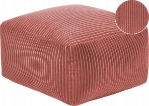 Beliani Puf sztruksowy 50 x 50 x 30 cm jasnoczerwony MUKKI 7