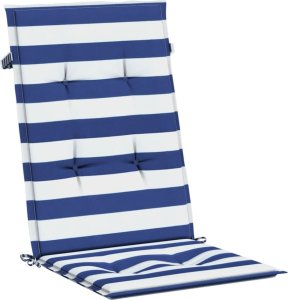 vidaXL vidaXL Poduszki na krzesła, 6 szt., niebiesko-białe paski, tkanina 5