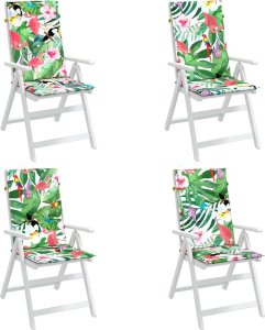 vidaXL Poduszki na krzesła ogrodowe, 4 szt., kolorowe, tkanina 4