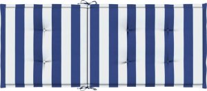 vidaXL Poduszki na krzesła, 4 szt., niebiesko-białe paski, tkanina 6