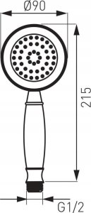 Ferro RETRO, rączka natrysku 1F, chrom 2