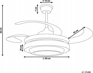 Wentylator Beliani Wentylator sufitowy złoty ASHLEY 7