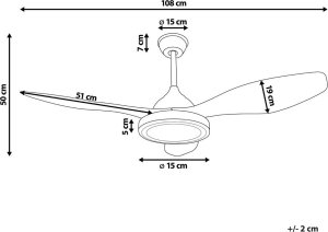 Wentylator Beliani Wentylator sufitowy brązowy MUDDY 8