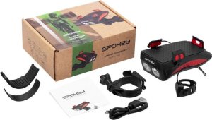 Spokey Lampka rowerowa z uchwytem na smartfona Spokey HOLDI 2