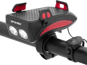 Spokey Lampka rowerowa z uchwytem na smartfona Spokey HOLDI 9