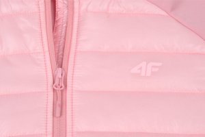 4f Kurtka przejściowa softshell z kapturem dla dziewczynki 4F jasny róż HJZ21 JSFD002 56S 164cm 2
