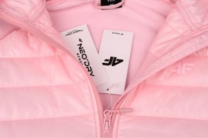 4f Kurtka przejściowa softshell z kapturem dla dziewczynki 4F jasny róż HJZ21 JSFD002 56S 164cm 4