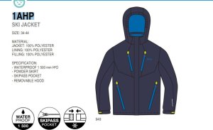 Brugi Dziecięca kurtka narciarska Brugi 1AHP zimowa snowboardowa granatowa r. 44 (164-170 cm) 5