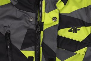 4f Kurtka narciarska dla chłopca 4F zielono-szaro-czarna HJZ22 JKUMN002 90S 134cm 2