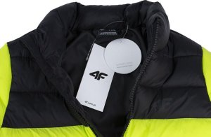 4f Kurtka puchowa dla chłopca 4F zielono-czarna 4FJSS23TDJAM077 45S 128cm 4