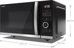 Kuchenka mikrofalowa Sharp Sharp YC-QS254AE-B Mikrowelle 25L schwarz/silber 9