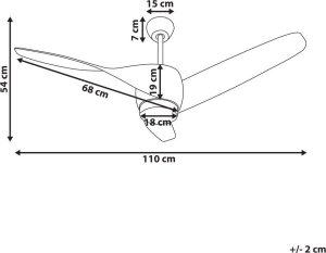 Wentylator Beliani Wentylator sufitowy brązowy PARIA 8