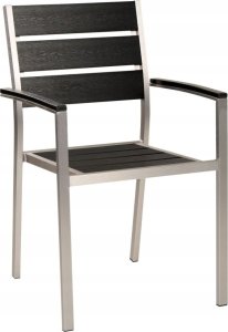 Beliani Krzesło ogrodowe Zestaw 6 MDF Czarno-srebrny VERNIO 3