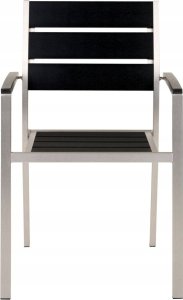 Beliani Krzesło ogrodowe Zestaw 6 MDF Czarno-srebrny VERNIO 4