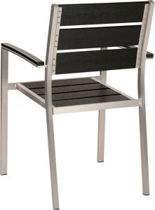 Beliani Krzesło ogrodowe Zestaw 6 MDF Czarno-srebrny VERNIO 5
