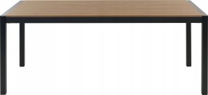 Beliani Stół ogrodowy 180 x 90 cm jasne drewno z czarnym VERNIO 4