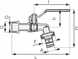 Ferro Zawór kulowy czerpalny z metalową złączką, 3/8", F-Comfort (w) 2