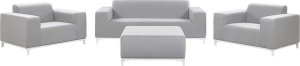 Beliani Zestaw ogrodowy tapicerowany 5-osobowy jasnoszary z białym ROVIGO 2
