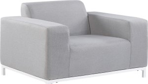 Beliani Zestaw ogrodowy tapicerowany 5-osobowy jasnoszary z białym ROVIGO 7