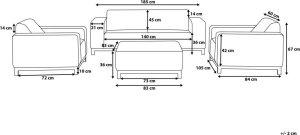 Beliani Zestaw ogrodowy tapicerowany 5-osobowy jasnoszary z białym ROVIGO 10