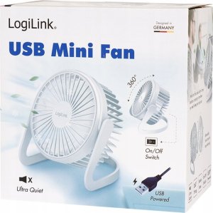 Wentylator USB LogiLink LogiLink USB Schreibtischventilator 5'' weiß 6