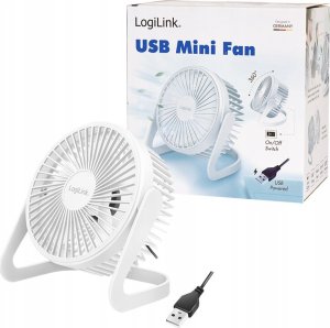 Wentylator USB LogiLink LogiLink USB Schreibtischventilator 5'' weiß 7