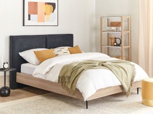 Beliani Łóżko tapicerowane 140 x 200 cm szare IZERNORE 6