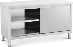 Royal Catering Stół blat roboczy centralny z szafką drzwi suwane 150 x 60 x 85 cm Stół blat roboczy centralny z szafką drzwi suwane 150 x 60 x 85 cm 2